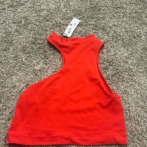 NWT Garage cami asymmetrical tank in fiery red